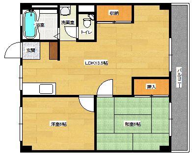 三保マンションの間取り