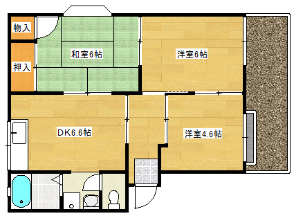 高崎ハイツD棟の間取り