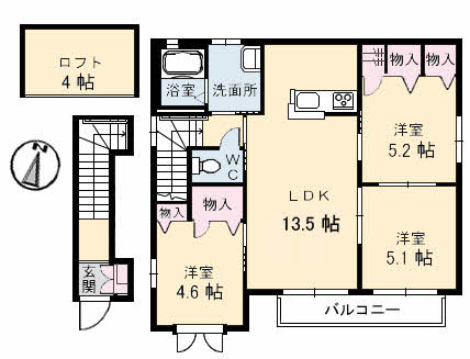 アブニールヒラオカの間取り