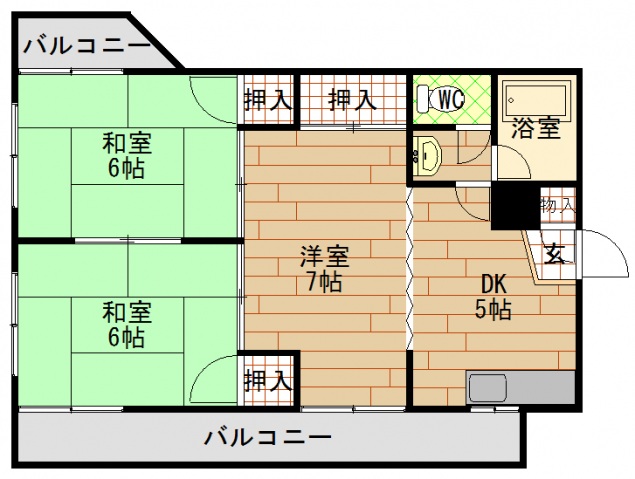 コーポ安留の間取り