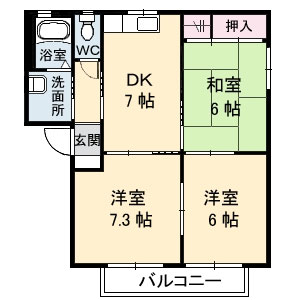 シャーメゾン相田B棟の間取り