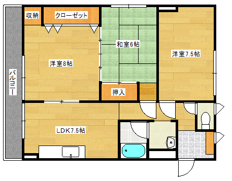 河原マンションの間取り