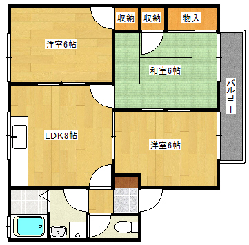 エステート飛鳥A棟の間取り