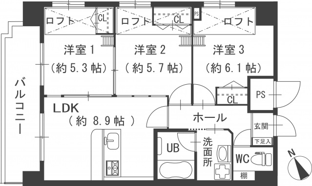 グランドポレストーネ大手町弐番館の間取り