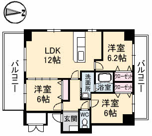 ヴィラージュ緑井の間取り