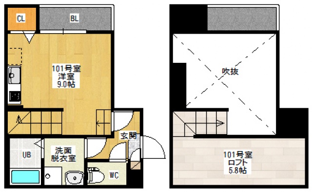 Maisonetic舟入本町の間取り