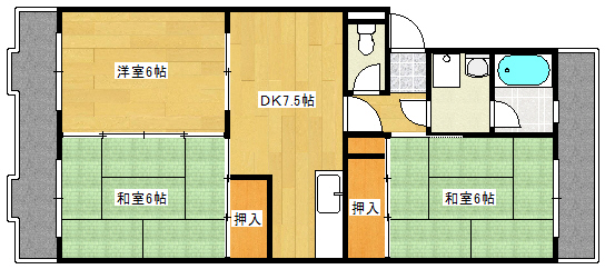 第1中西マンションの間取り