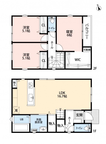 広島県広島市東区中山西2丁目（一戸建）の賃貸物件の間取り