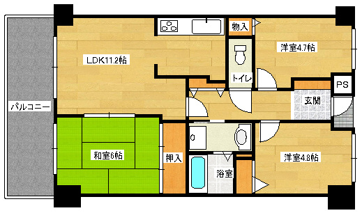 グランボヌール上安の間取り