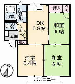 フレグランス中井B棟の間取り