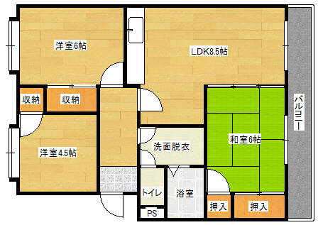 ハイツ橋岡の間取り