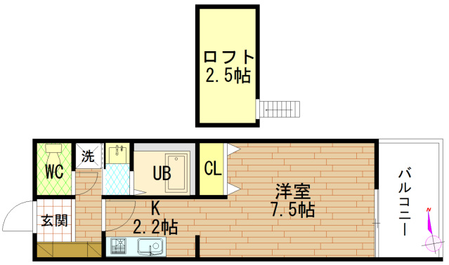 グラビスコート紙屋町の間取り