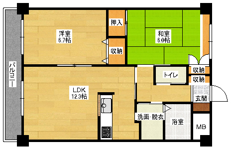 ミニヨンフルールAWAの間取り