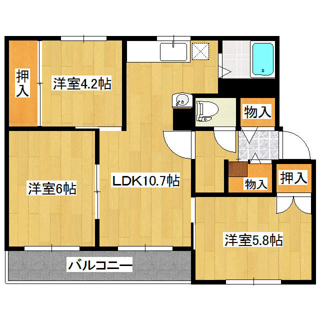 クラージュ春光2の間取り