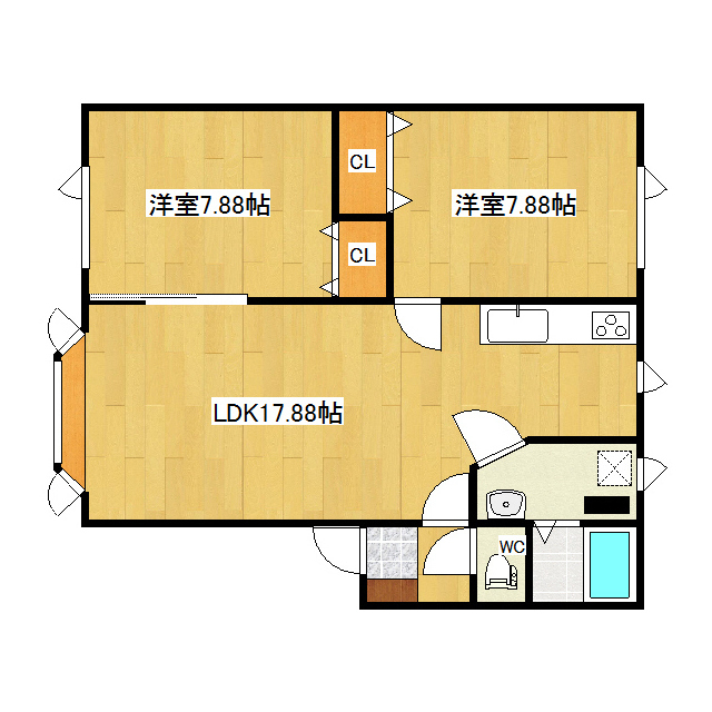 ホープ清月2の間取り