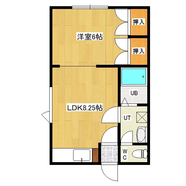 北進町進和ハイツの間取り