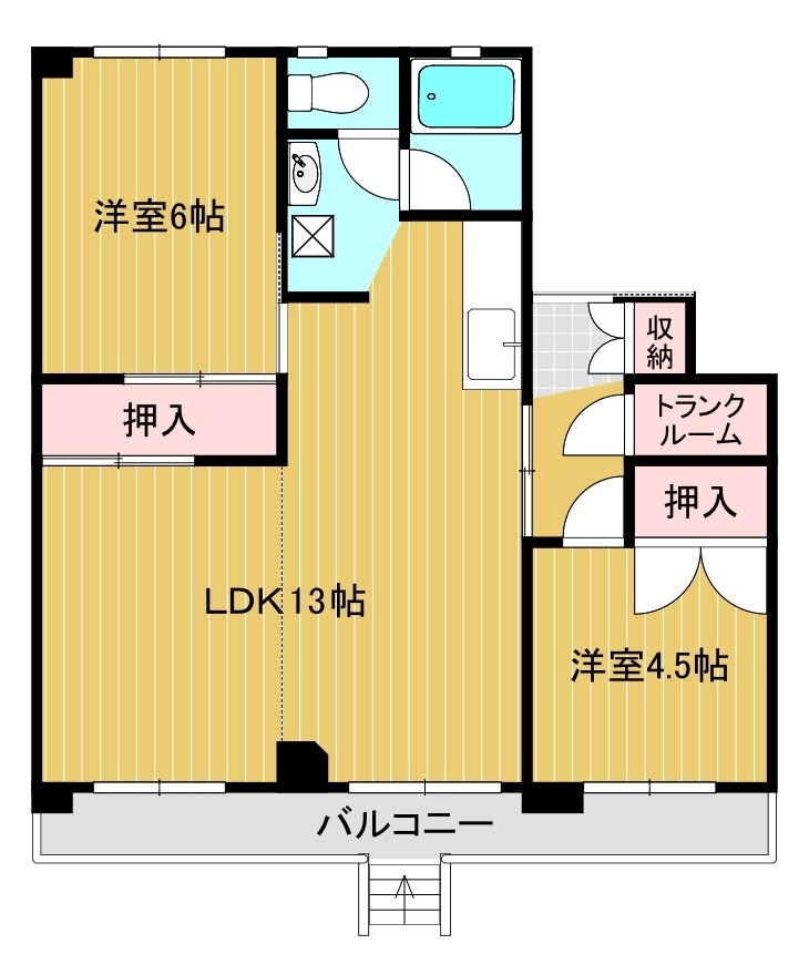 ビレッジハウス双葉1号棟の間取り