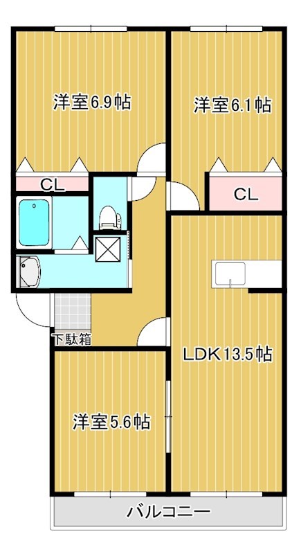 福寿の間取り