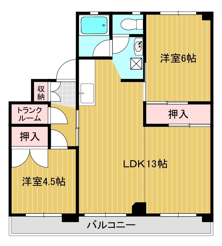 ビレッジハウス双葉2号棟の間取り