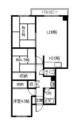 新富ハイツの間取り