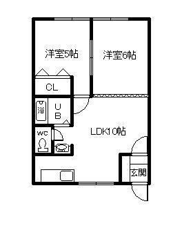 リバティ士別Bの間取り