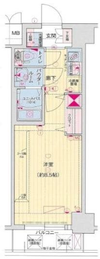 地下鉄中央線九条駅11階建築5年の間取り