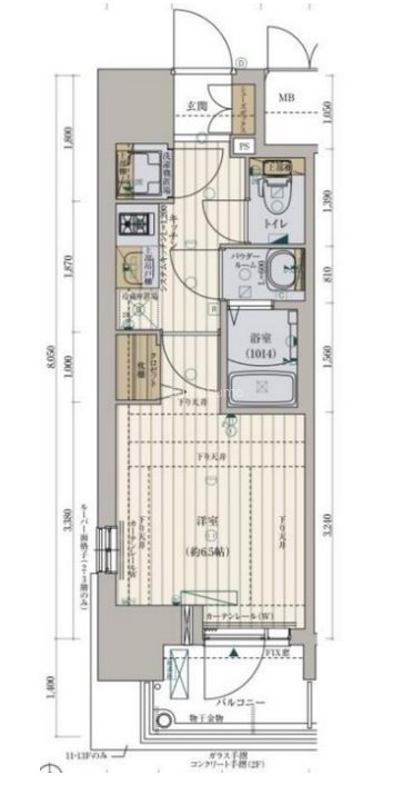 地下鉄御堂筋線大国町駅14階建築6年の間取り