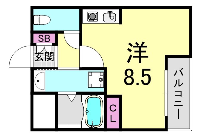 大阪府大阪市西区靱本町３丁目（マンション）の賃貸物件の間取り