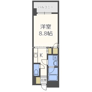 地下鉄千日前線阿波座駅8階建築20年の間取り