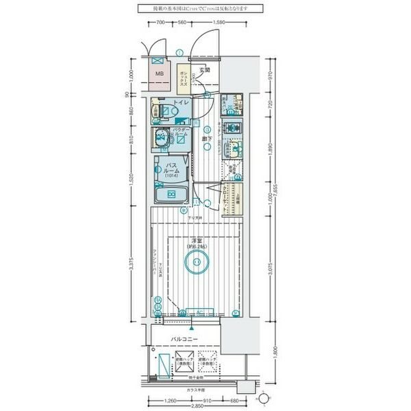 地下鉄御堂筋線大国町駅15階建築3年の間取り