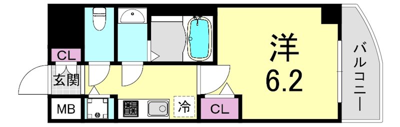 地下鉄長堀鶴見緑地線松屋町駅15階建築8年の間取り