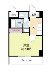 大阪府大阪市中央区松屋町住吉（マンション）の賃貸物件の間取り