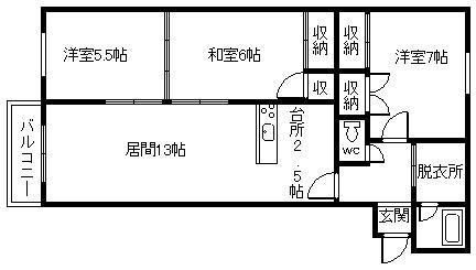 フロンティア大町の間取り