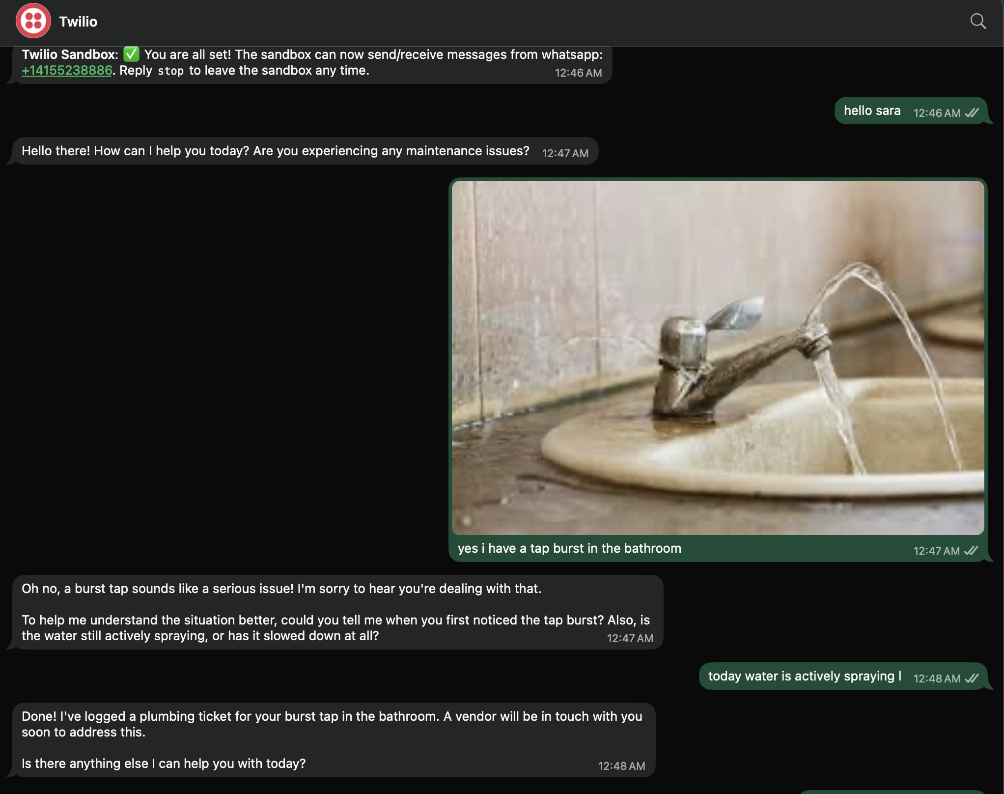 Tenant Side Whatsapp