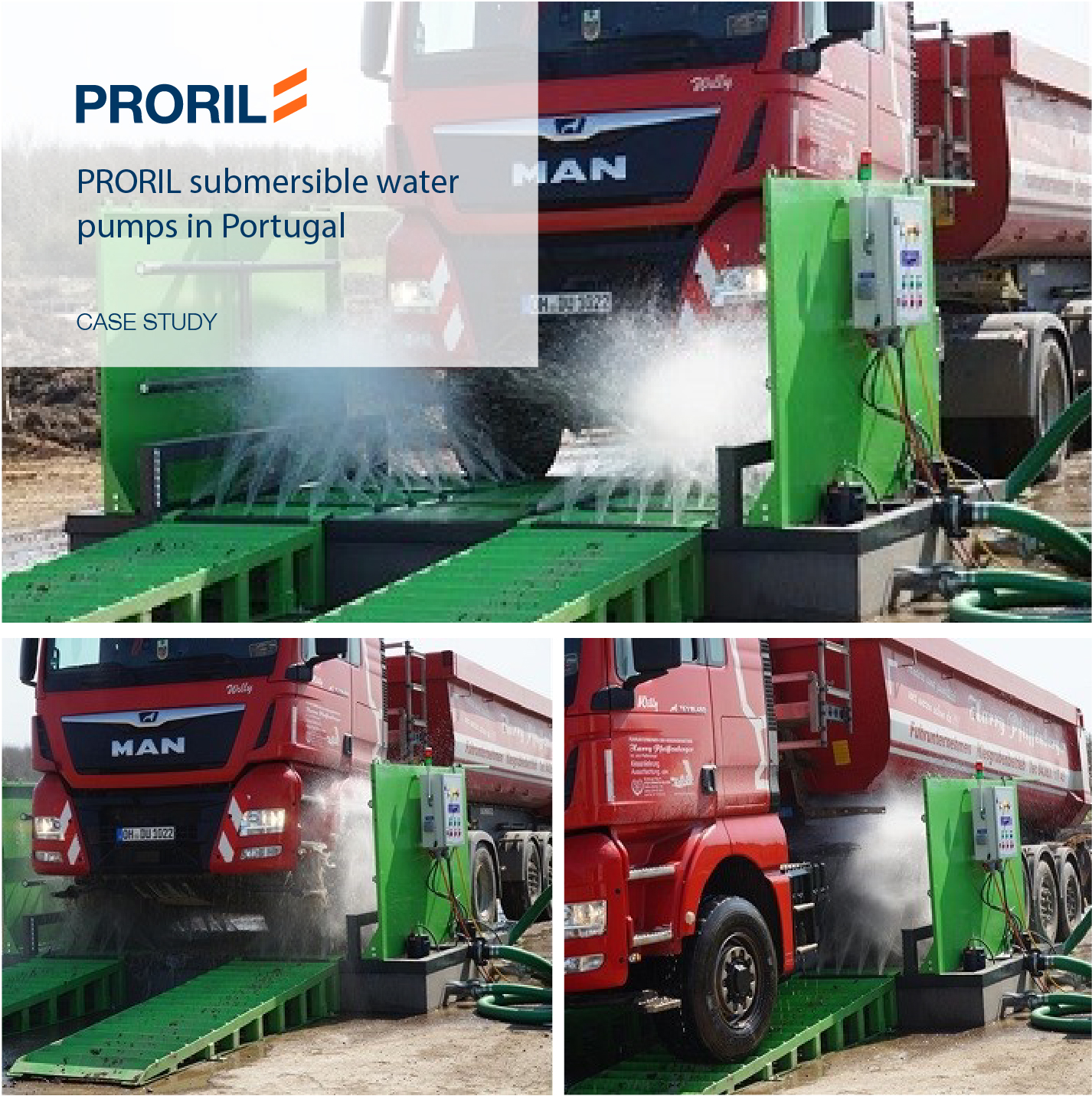 PRORIL submersible water pumps in wheeled washing equipment