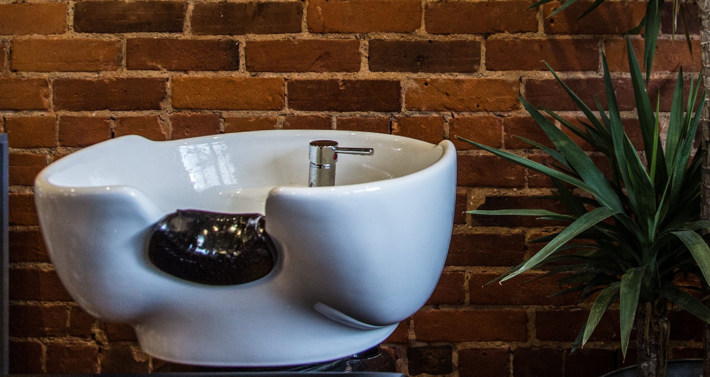 washing hair over kitchen sink