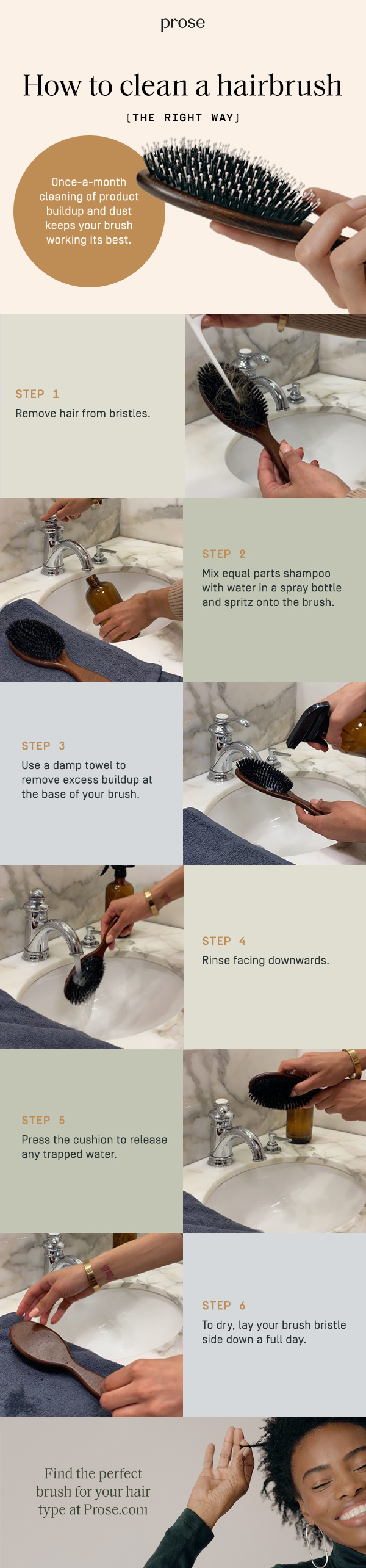 how to clean hair brush dust