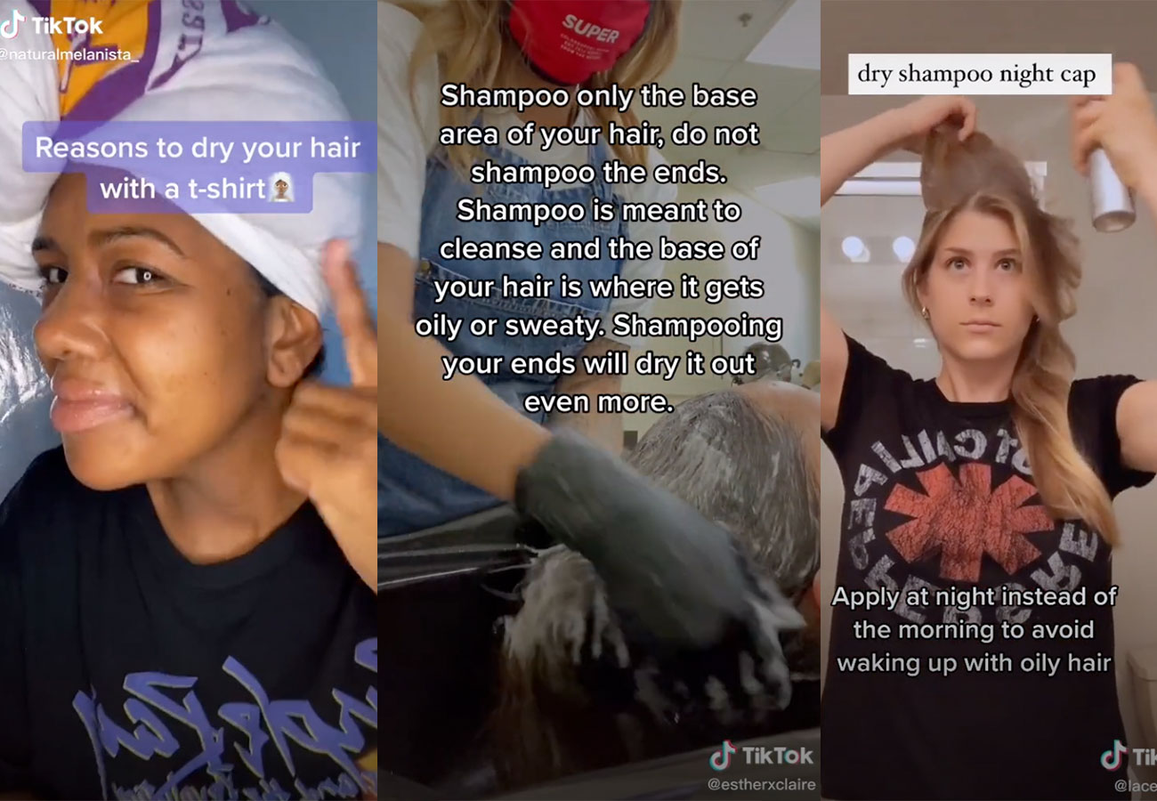 collage of tiktok hair trends