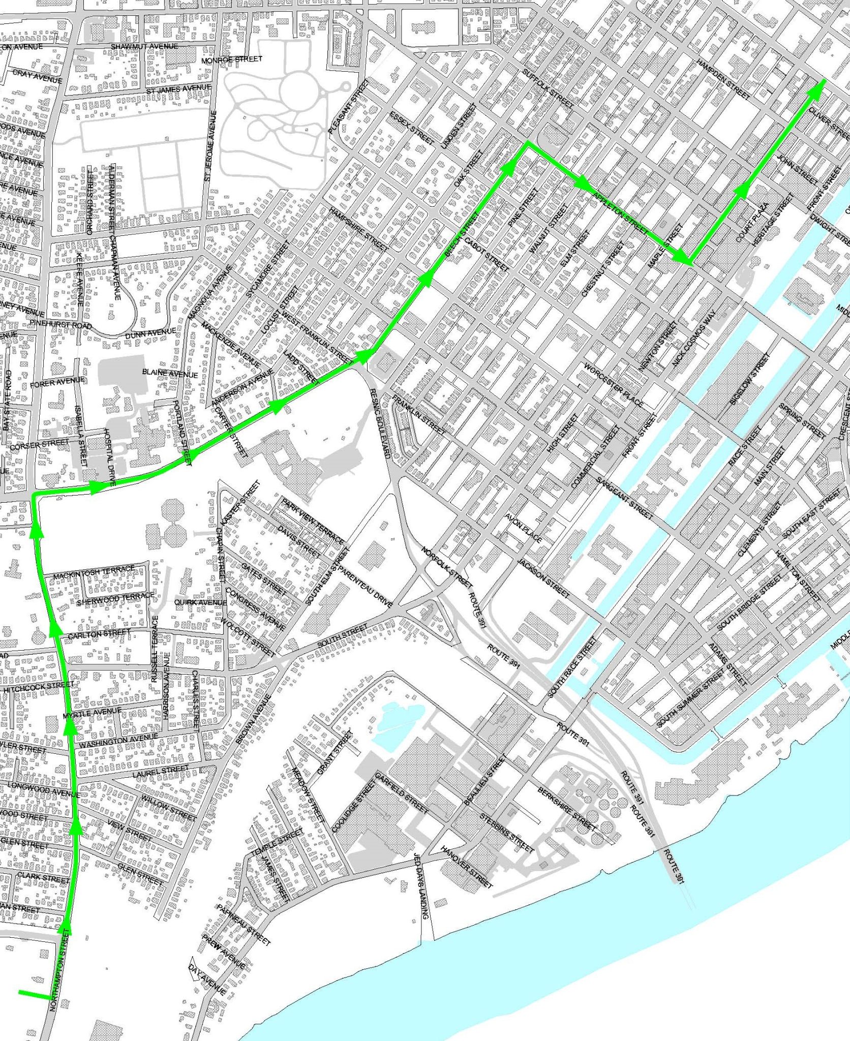 Parade Route map City of Holyoke