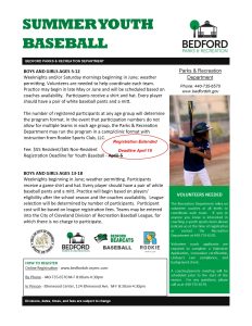 Youth baseball information