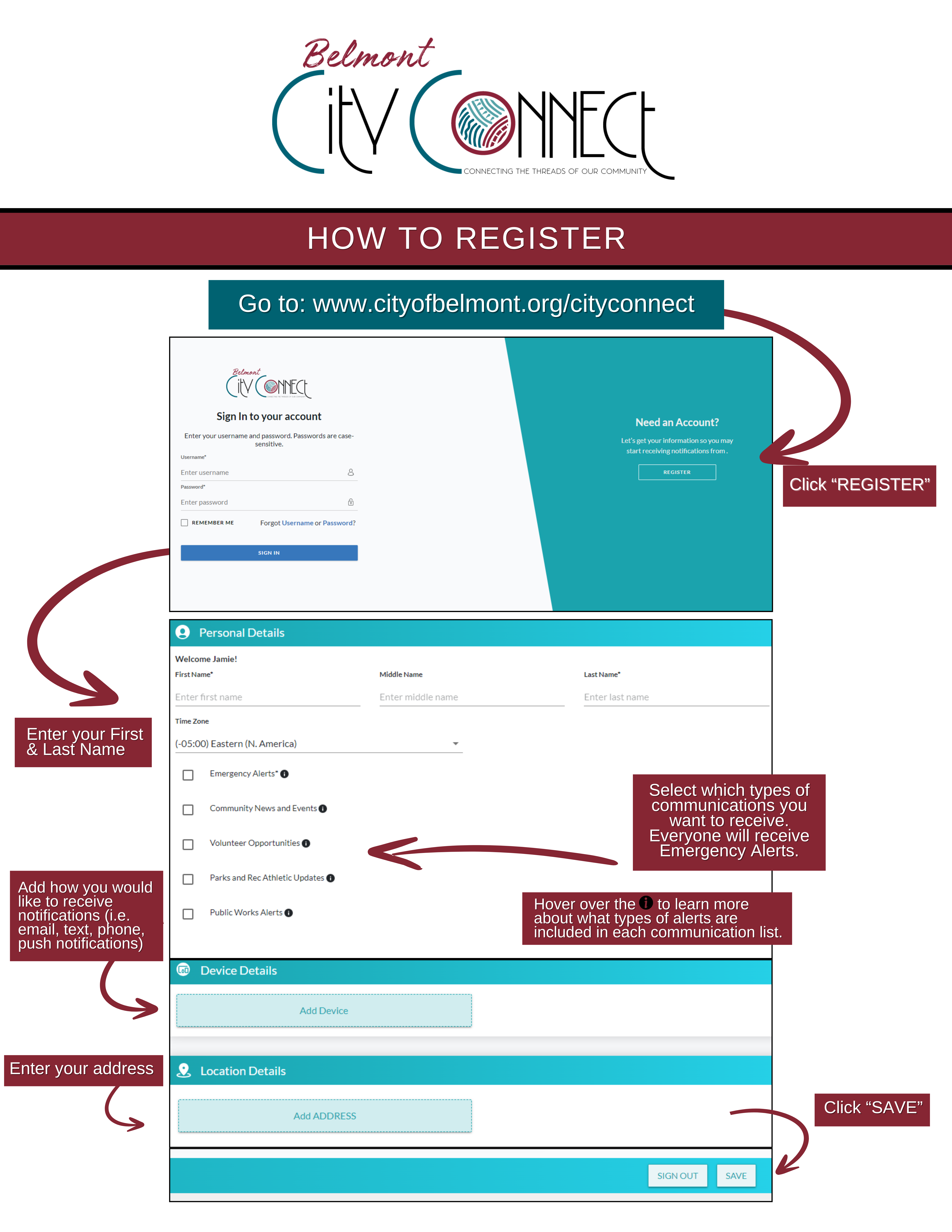 CityConnect Registration Instructions.