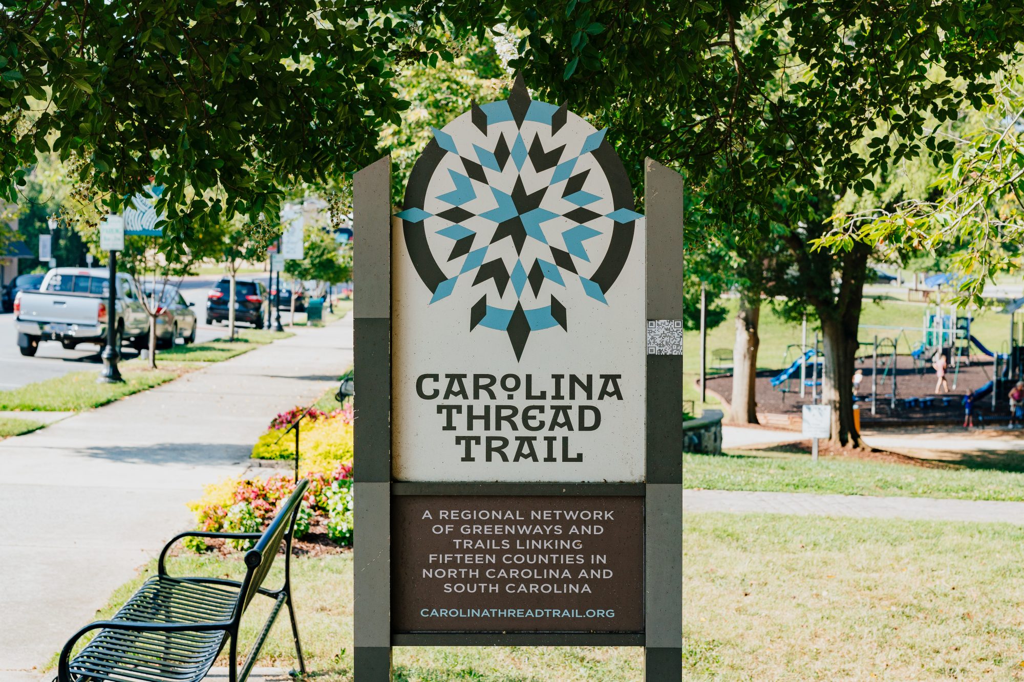 Thread Trail Sign At Stowe Belmont Nc