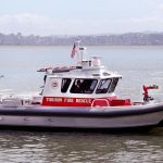 fire rescue boat in the Bay