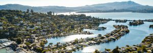 view of Belvedere lagoon from above