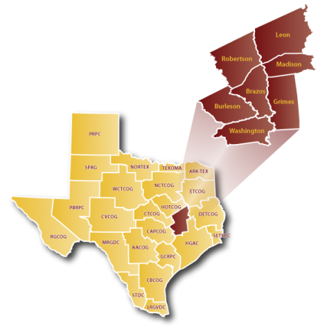 Brazos Valley Region Map