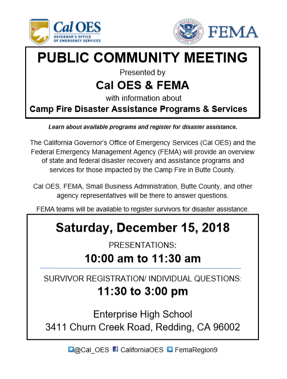 Dec. 15 Redding Meeting