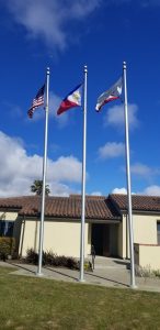 American, Philippine and Colma Town Flags