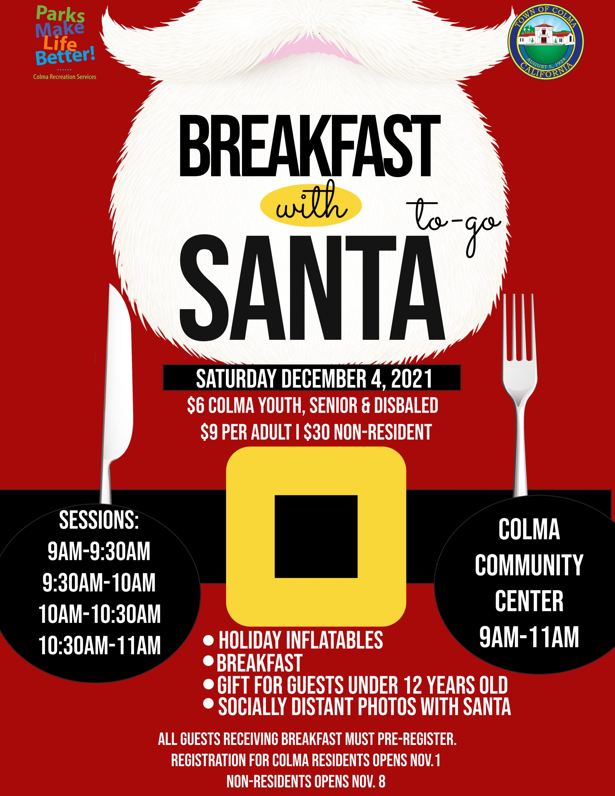 Breakfast with Santa flyer