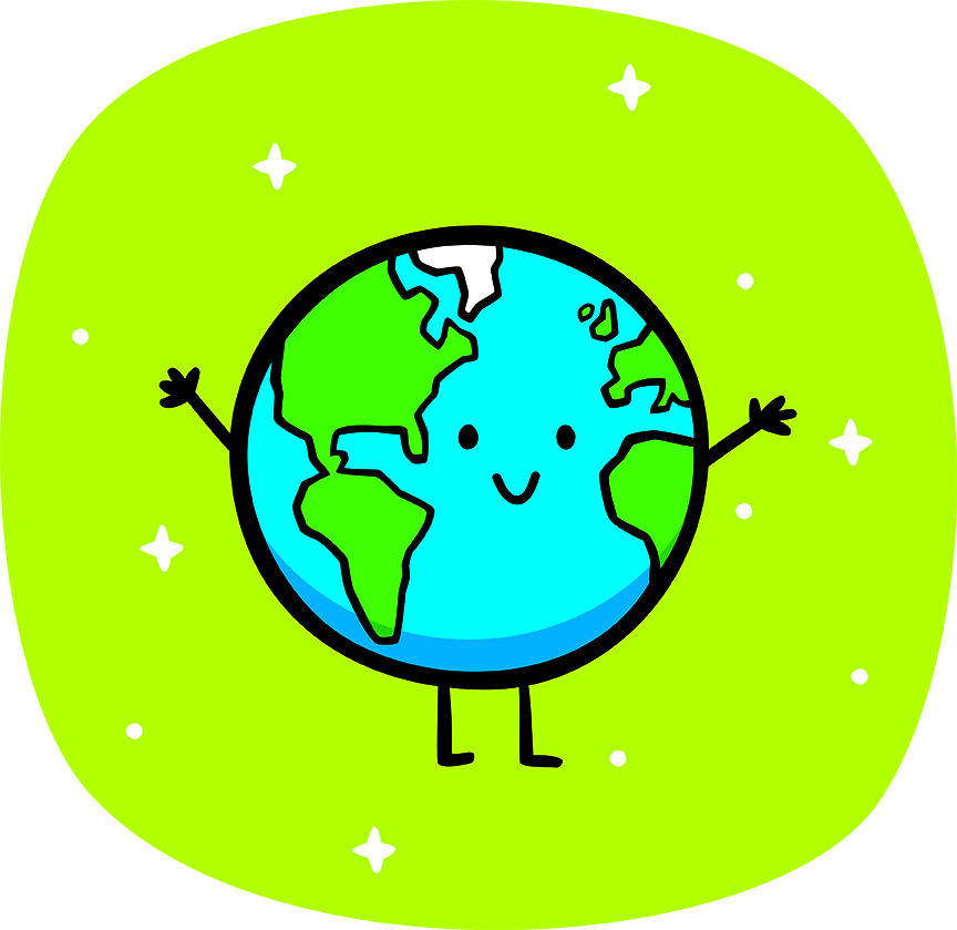 Earth with Smile and arms outstreched