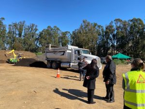 Compost being delivered to Woodlawn Cemetery